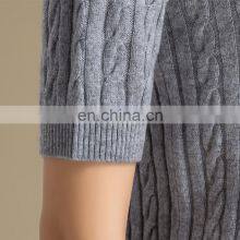 2017 Unique Mature Women In Tight Mongolian Pullover Cashmere Turtleneck Sweater thumbnail-6