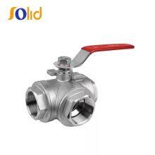 Handle Lever CAST Steel WCB 3 Way Ball Valve L Type With Mounting Pad ISO5211