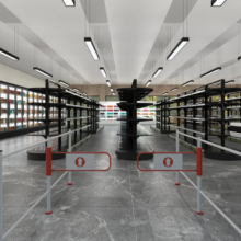 Factory Price Electronic Full Automatic Swing Barrier Metal Turnstile for Supermarket thumbnail-4