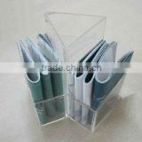 clear lucite tabletop 3 pockets display stand
