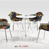 Coffee Shop Bar Chair With Fabric and Steel Base thumbnail-1