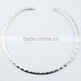 Plain Sterling Silver Choker Gorgeous Hammered Pattern thumbnail-1