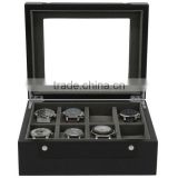 Leather 8 watch box with black