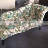 Luxury Home Furniture Romantic Solid Wood Wing Back Recliner Chesterfield Sofa Daybed thumbnail-1