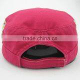 Ladies Applique Floral Military Cap thumbnail-4