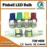 6V Super Bright 555 44 47 Pinball 5050 5 SMD LED Lamps for Pinball Machine