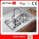 Jomola stainless steel double bowl sink without board