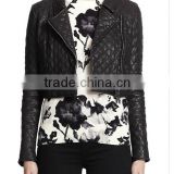 Ladies Short Quilted leather Jacket