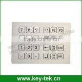 20 Flat Keys Brushed Stainless Steel Keypad With Dot Matrix Interface thumbnail-2
