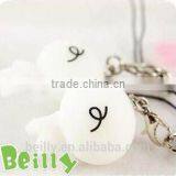 Lovely 3D Carton Embossed Logo Design Plastic Silicone Keychain