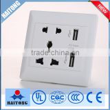wall switch white color double USB connector plastic cover