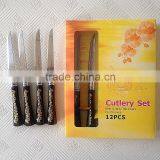 Black Handle Gold Print Sharp Fruit Knifes