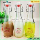 350ml Clear Glass Juice Bottle,juice Glass Bottle With Swing Top thumbnail-1