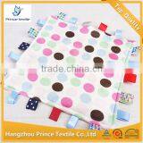 Lovely Pink Polka Dot Print Mini Rag Blanket Baby Tag Blanket