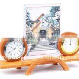 Desk Table Clock With Photo Frame and Rack
