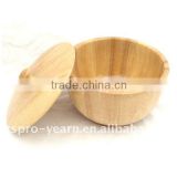 Bamboo Food Rice Soup Salad Bowl with Lid and Knob and Food Grade Passed and Custom Shape and Size and Color