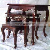 Nesting Table Furniture - Antique Reproduction Furniture - Natural Painted Furniture thumbnail-1
