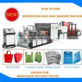 Nonwoven Fabrc Three Side Seal Bag Forming Machinery With Handle Sealing Attached