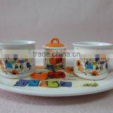 Ceramic Breakfast Set With 2ceramic Cups +sugar Pot +tray thumbnail-1