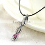 Fashion Jewelry High Quality Metal Hollow Shaped Hourglass Tube Pendant Stainless Steel Necklace thumbnail-2