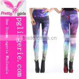 Sexy Spandex Galaxy Leggings,Yoga Gym Pop Pants,Galaxy Print Stretch Pants thumbnail-1