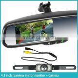 4.3 Inch Car Rearview Mirror Auto-dimming Monitor Rear Mirror With Camera Parking Sensor thumbnail-2