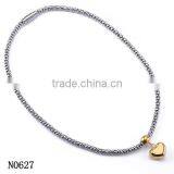 Fashion Accessories Latest Silver Stainless Steel Chain Gold Heart Pendant Necklace thumbnail-1