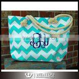 Wholesale Chevron Beach Tote Monogram Bags thumbnail-1