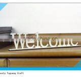 WELCOME Home Door White Wooden Word Sign thumbnail-2