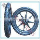 16 Inch Pneumatic Rubber Trailer Wheel With Plastic Rim for Stroller thumbnail-1