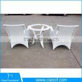 Luxury Outdoor White Rattan 4 Seaters Dining Table thumbnail-3