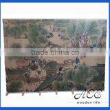 Personalized Solid Wood Folding Screen UV Printing on Wood Home Decoration Birch Screen thumbnail-1