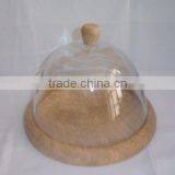 SOI HOT SELLING WOOD AND GLASS CHEESE STAND FOR TABLE DECOR thumbnail-1
