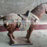 Carved Antique Imitation Wooden Horse Sculpture Home Hotel Decoration thumbnail-1