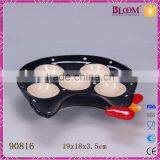 Black Chicken Ceramic Easter Egg Trays thumbnail-4