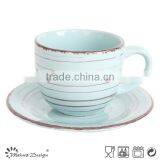 8oz Ceramic Tea Cup and Saucer thumbnail-4