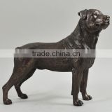 Life size animal metal sculpture bronze dog rottweiler statue for sale