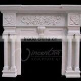 Modern Home Decoration Use Hand Carved Natural Marble Fireplace Mantels thumbnail-3
