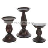 Retro Hosley's Set of 3 Resin Pillar Candle Holders thumbnail-2