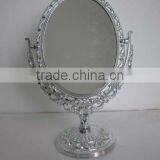 Double Oval Silver Archaize Table Cosmetic Mirror thumbnail-1