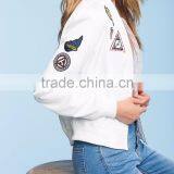 2016 High Quality Wholesale Causal Bomber Smart White Ladies Jacket thumbnail-6