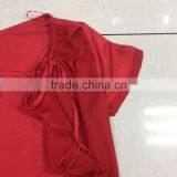 Good Quality of Latest Designs Flower Trimming Red T-shirt Factory Closeout thumbnail-3