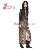 Ruffle Top Chiffon Floral Maxi Dresses, Spaghetti Straps Women Beach Casual Long Dresses thumbnail-3