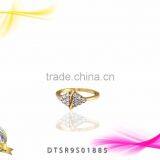 Classy 14kt Gold Plated Cubic Zircon Stud Ring thumbnail-1