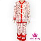 2017 Valentine's Day Set Baby Girl Clothing Set Letter Printed Long Sleeve Ruffle Bottom Children Top + Pant Matching Sets thumbnail-4