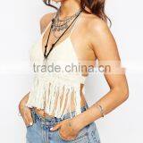 Spiritual Hippie Crochet Tassel Beach Crop Wholesale Women Tops thumbnail-4