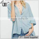 2017 OEM Ladies Common Clothing Lightweight Slouchy Cotton Blouse thumbnail-1