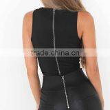 Polyester Tank Top Hollow Patchwork Solid Sold By PC thumbnail-2