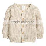 Ribbed Cardigan Kids Cable Knit Heavy Sweater for Baby thumbnail-3