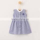 Wholesale Summer Sleeveless Stripe Girls Kids Casual Dresses thumbnail-3